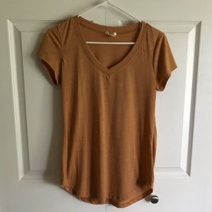 NWOT Mustard V-Neck Tee
